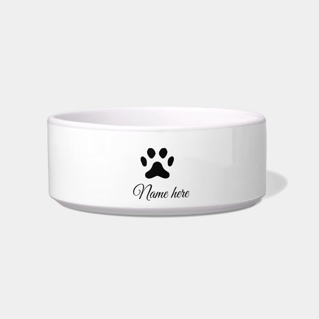 Dog Pfow schwarzes Haustier hinzufügen Name Text T Napf (Vorderseite)