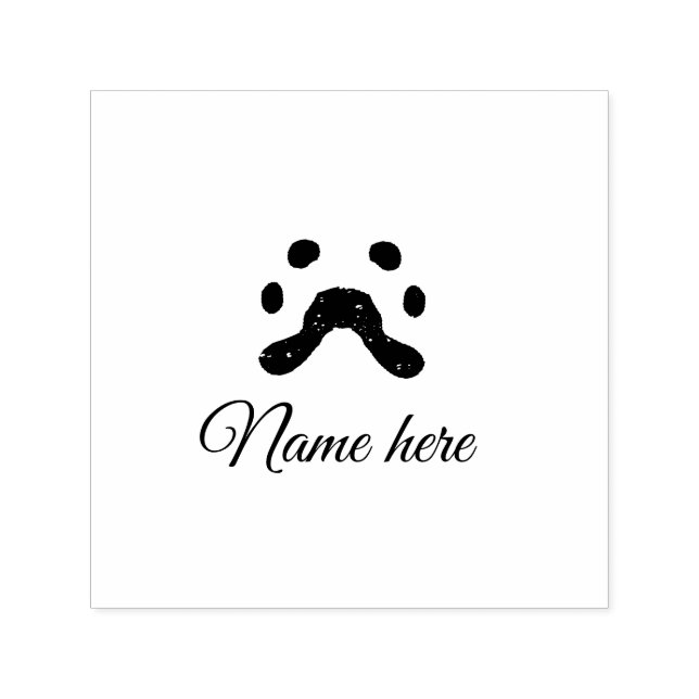 Dog Pfow schwarzes Haustier hinzufügen Name Text T Permastempel (Design)