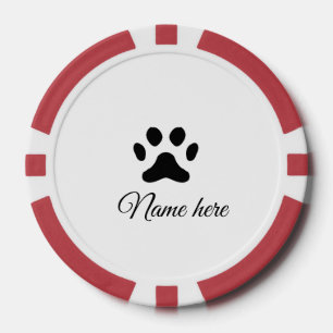 Dog Pfow schwarzes Haustier hinzufügen Name Text T Pokerchips