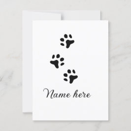 Dog Pfow schwarzes Haustier hinzufügen Name Text T Postkarte
