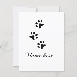 Dog Pfow schwarzes Haustier hinzufügen Name Text T Postkarte