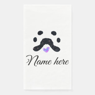 Dog Pfow schwarzes Haustier hinzufügen Name Text T Serviette