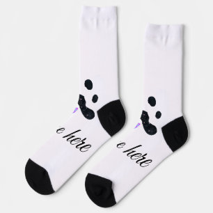 Dog Pfow schwarzes Haustier hinzufügen Name Text T Socken