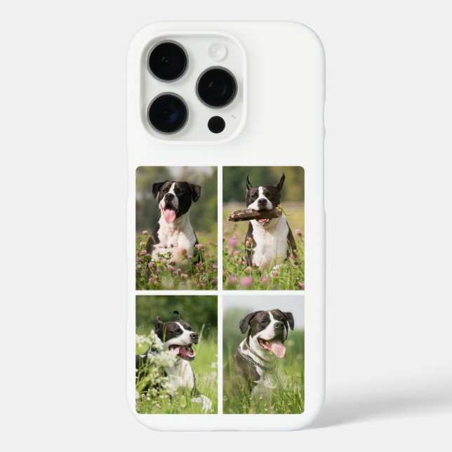 Dog Photo Collage Personalized Pet iPhone 16 Pro Hülle (Rückseite)
