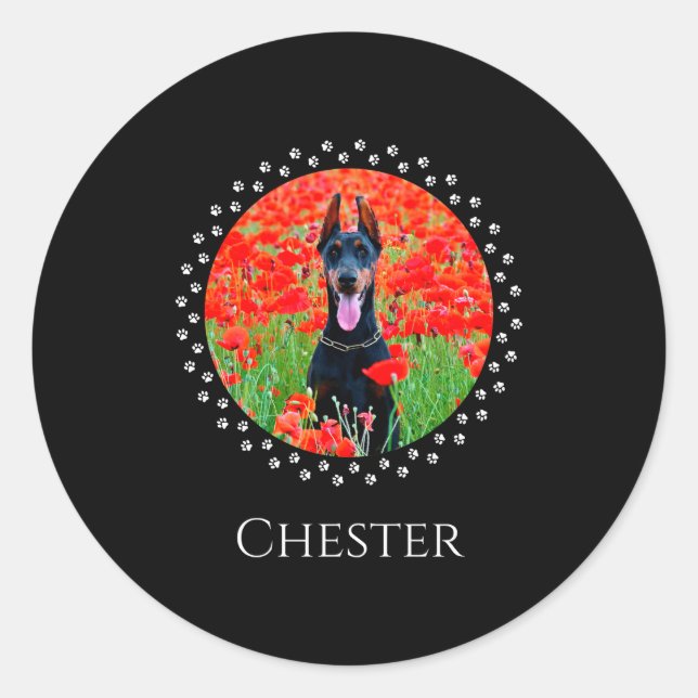 Dog Photo Shirt D Pet Gift  Runder Aufkleber (Vorderseite)
