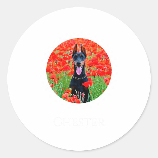 Dog Photo Shirt D Pet Gift  Runder Aufkleber (Vorderseite)