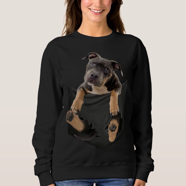 Dog   Pitbull in Bag Sweatshirt (Vorderseite)