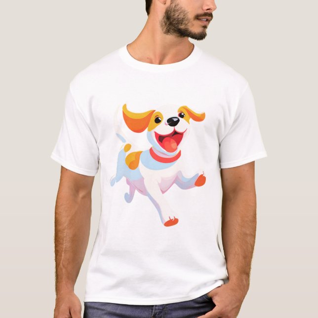 Dog Playing Ball T-Shirt (Vorderseite)