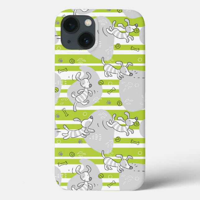 Dog Playing Pattern Background Case-Mate iPhone Hülle (Rückseite)