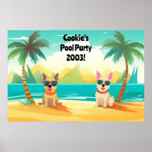 Dog Pool Party Fotostand Hintergrund | Anpassbar