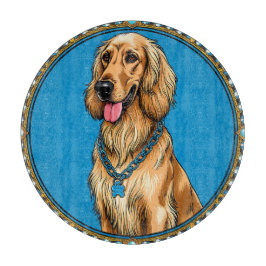 Dog-Portrait in Verziertem Rahmen Schneidebrett