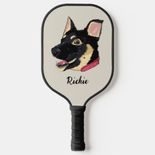 Dog Portrait Niedlicher Welpenname Pickleball Schläger