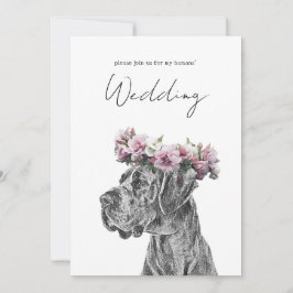 Dog Portrait Schwarz-Weiß-Hochzeit Einladung