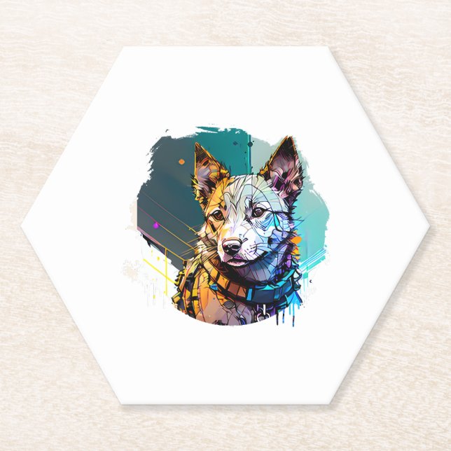 Dog Portrait Untersetzer (Vorderseite)