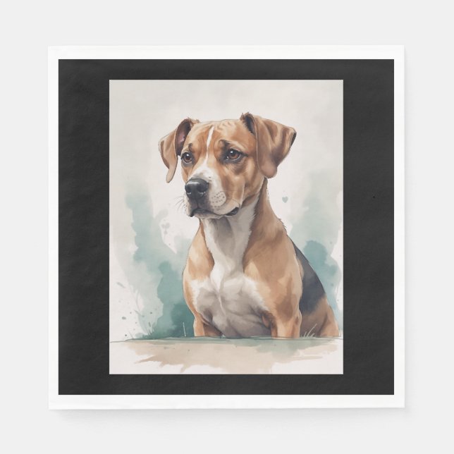 Dog Portrait Watercolor Serviette (Vorderseite)