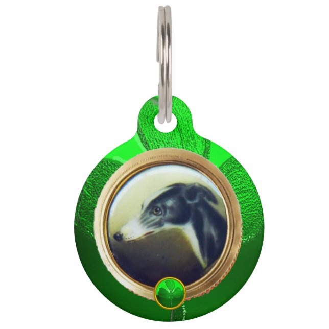 DOG PORTRAITS / Irish Greyhound Foto Template Tiernamensmarke (Vorderseite)