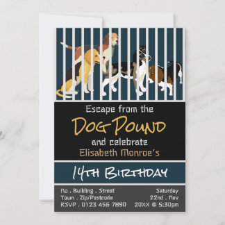 Dog Pound Thema, Escape Room Geburtstagsparty Einladung