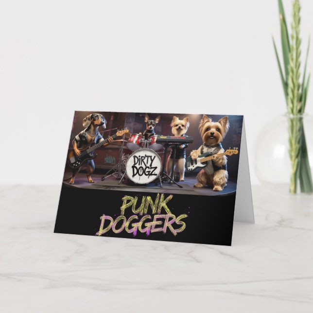 Dog Punk Rock Card Karte (Vorderseite)