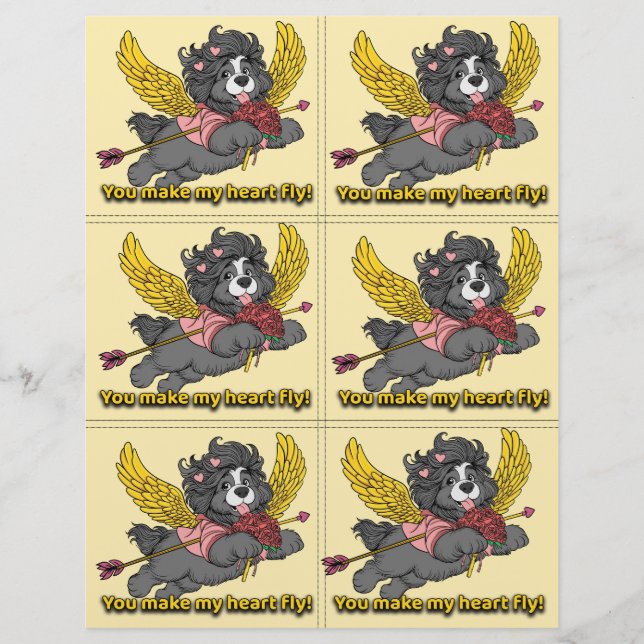 Dog Puppy Classroom Valentine Sheets Briefbogen (Vorderseite)