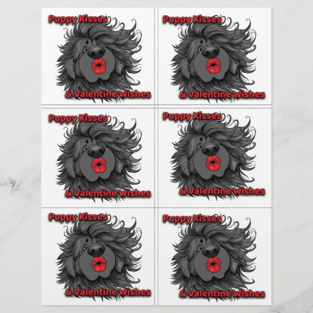 Dog Puppy Classroom Valentine Sheets Briefbogen (Vorderseite)