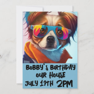 DOG PUPPY FUNY KINDERGEBURTSTAG EINLADUNGEN