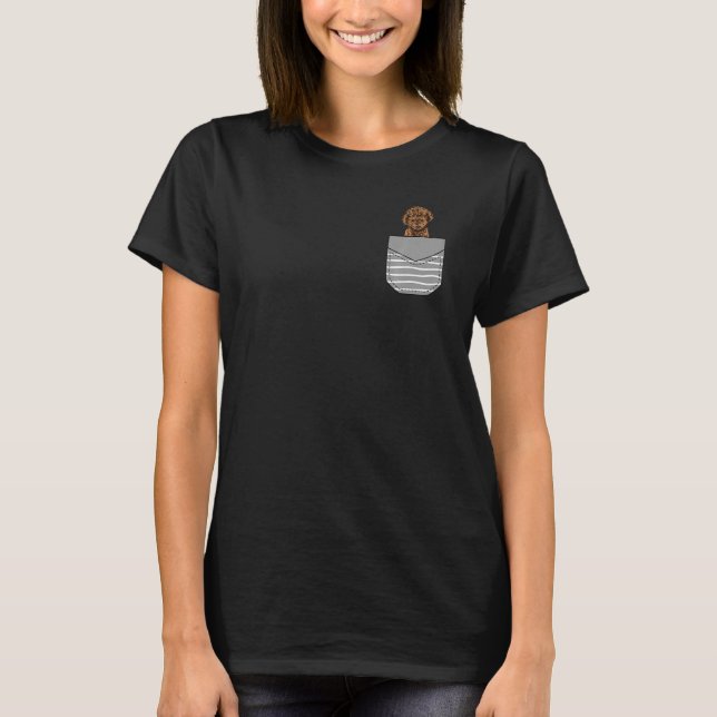 Dog Puppy Poodle In Pocket Premium T-Shirt (Vorderseite)