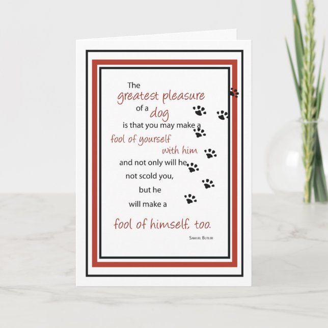 Dog Quote Pawprints Birthday Karte (Vorderseite)