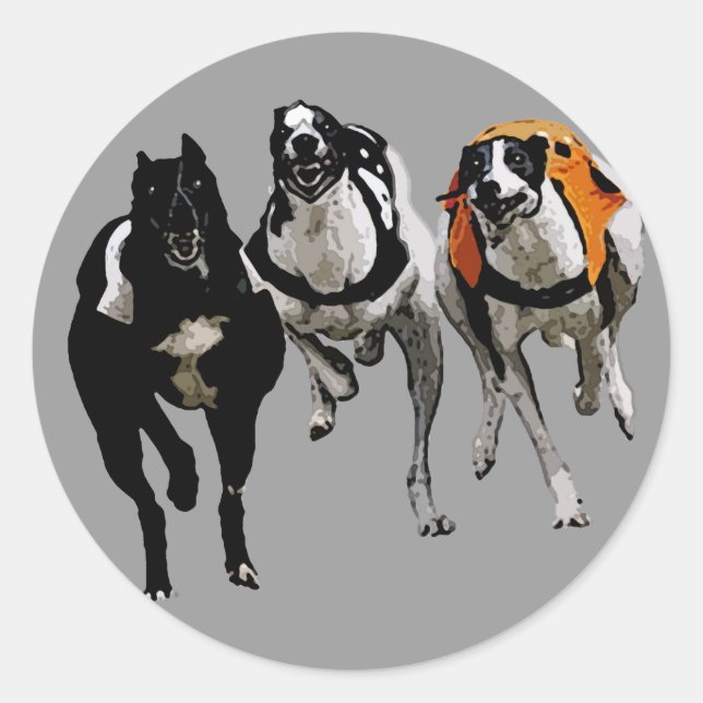 DOG RACE GREYHOUND RUNDER AUFKLEBER (Vorderseite)