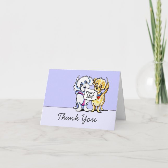 Dog Rescue Cute Mutts Thank You Dankeskarte (Vorderseite)