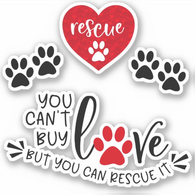 Dog Rescue Pack 1Vier Einzeldosen Aufkleber (Vorderseite)
