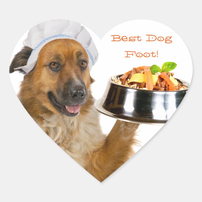 Dog Restaurant Herz-Aufkleber (Vorderseite)