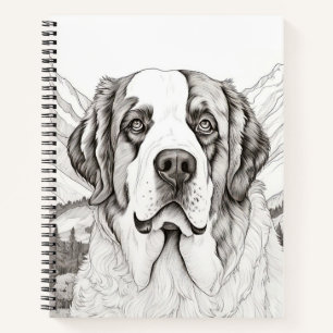 Dog Saint Bernard Friedliche Natur Prairie Sketch Notizbuch