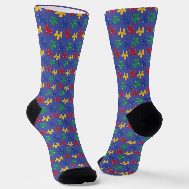 Dog Shaped Balloon Skulpturen Primäre Farben Socken (Gewinkelt)