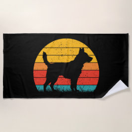 Dog Silhouette at Sunset Strandtuch