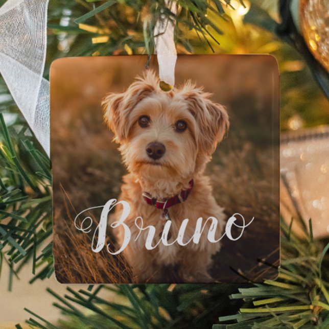 Dog Simple Name Christmas Script Ornament (Von Creator hochgeladen)