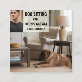 Dog Sitter Service Quadratische Visitenkarte
