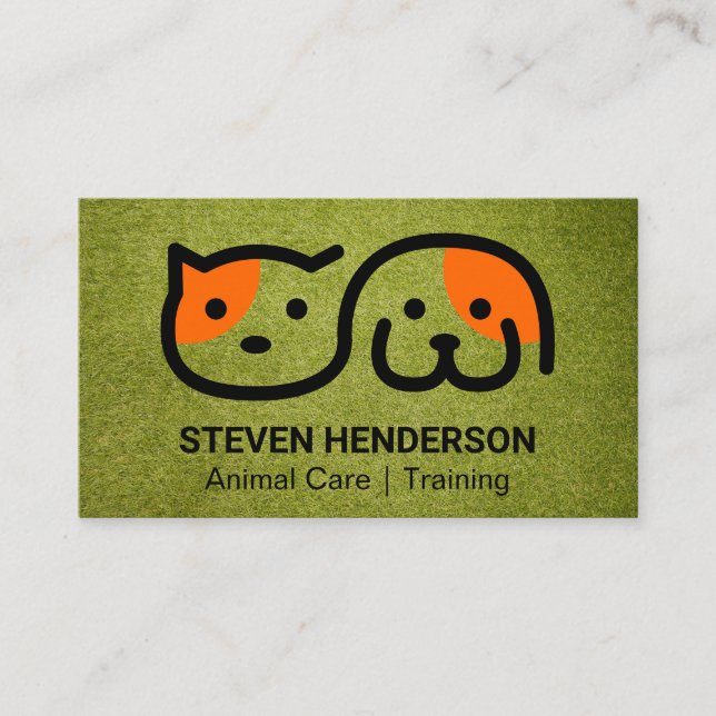 Dog Sitter | Tierpflege | Astro Turf Visitenkarte (Vorderseite)