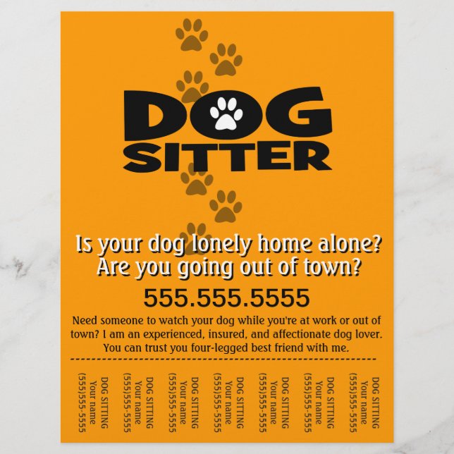 Dog Sitting.Sitter.Service.Business Flyer (Vorne)