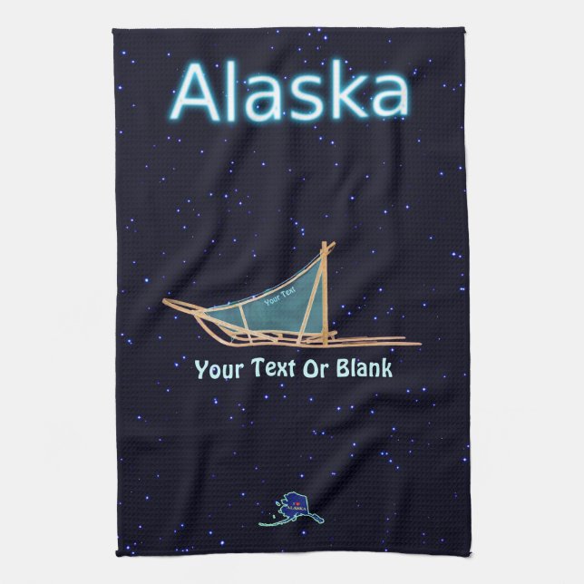 Dog Sled - Alaska Geschirrtuch (Vertikal)