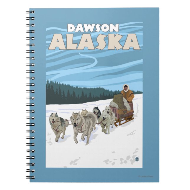 Dog Sledding Scene - Dawson, Alaska Notizblock (Vorderseite)