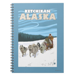 Dog Sledding Scene - Ketchikan, Alaska Notizblock