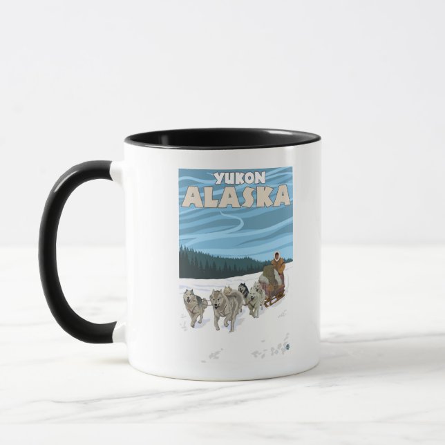 Dog Sledding Scene - Yukon, Alaska Tasse (Links)
