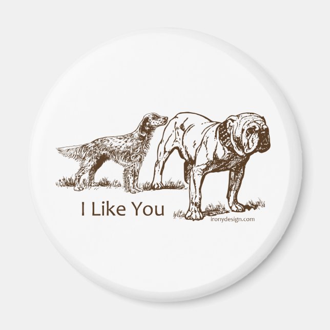 Dog Sniffs Hintern Magnet (Vorne)