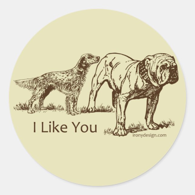 Dog Sniffs Hintern Runder Aufkleber (Vorderseite)