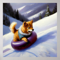Dog Snow Tubing