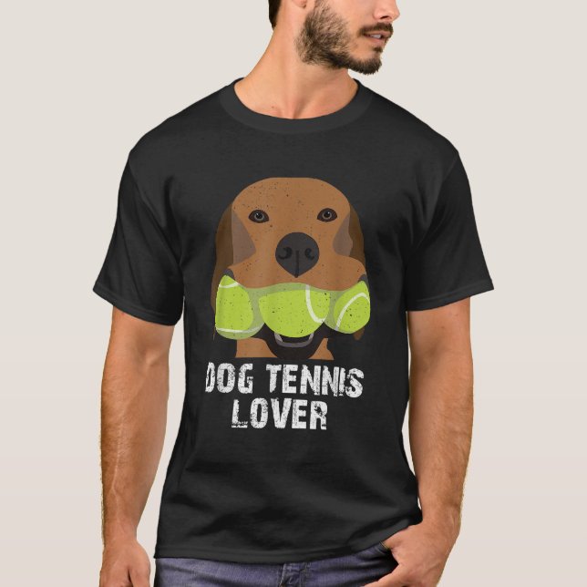 Dog tennis lover tennis balls  T-Shirt (Vorderseite)