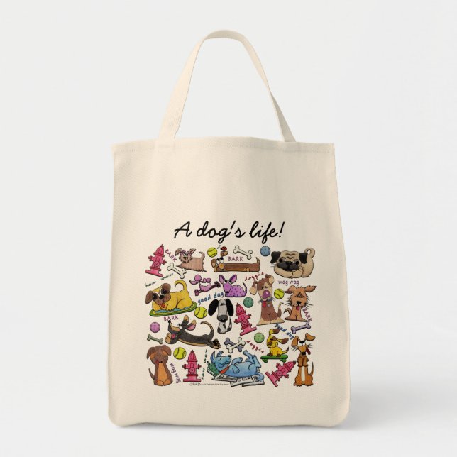 Dog Themed Collage Tote Bag Tragetasche (Vorne)