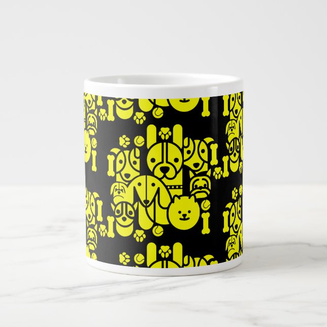 Dog Themed Gemustert Jumbo-Tasse (Vorderseite)