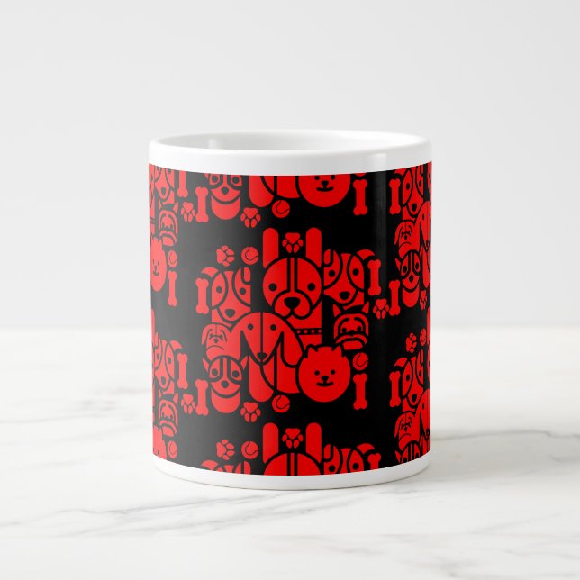 Dog Themed Gemustert Jumbo-Tasse (Vorderseite)