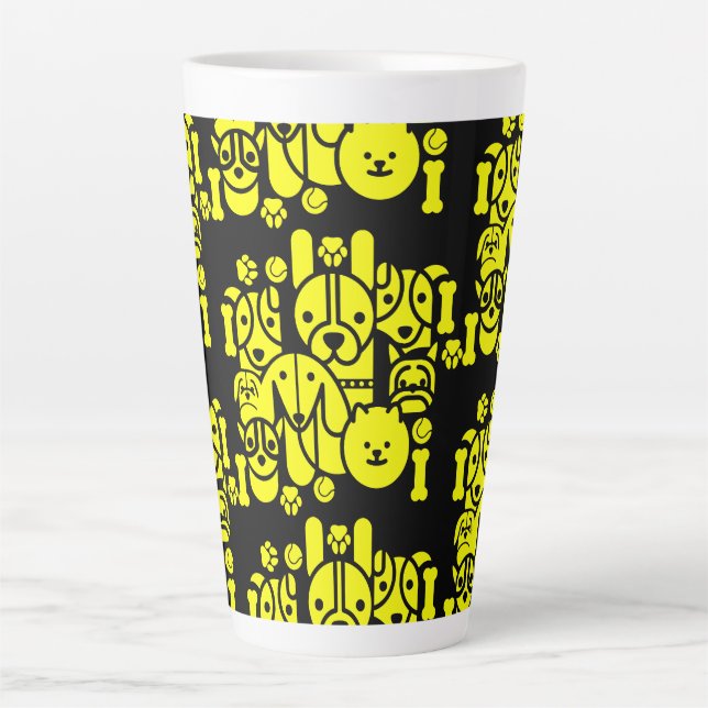 Dog Themed Gemustert Milchtasse (Vorderseite)